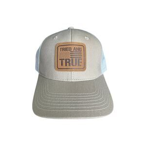 Red Horse Tried And True Men’s Trucker Hat Tan Mesh Snapback Patch Cap USA Flag